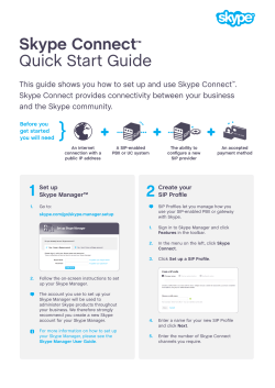 Skype Connect Quick Start Guide