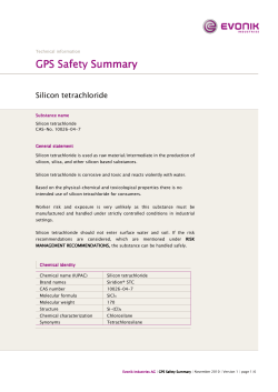 GPS Safety Summary  Silicon tetrachloride