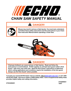 CHAIN SAW SAFETY MANUAL  DANGER!
