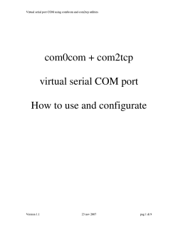 com0com + com2tcp  virtual serial COM port How to use and configurate