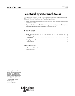 Telnet and HyperTerminal Access  TECHNICAL NOTE