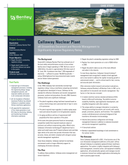 Callaway Nuclear Plant eB Streamlines Document and Records Management to CASE STUDY