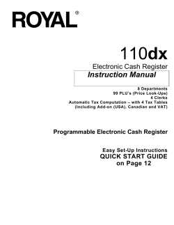 dx Instruction Manual Electronic Cash Register