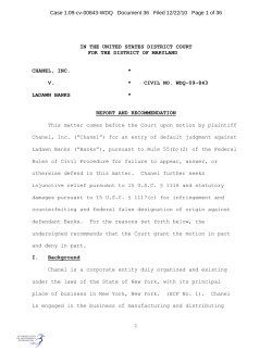 Case 1:09-cv-00843-WDQ   Document 36   Filed 12/22/10 ...  IN THE UNITED STATES DISTRICT COURT FOR THE DISTRICT OF MARYLAND