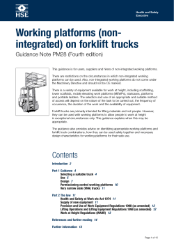 Working platforms (non- integrated) on forklift trucks Guidance Note PM28 (Fourth edition)