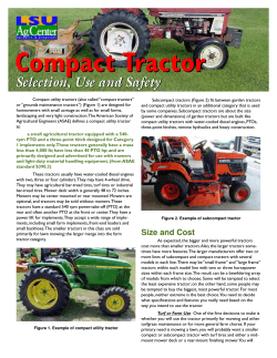 Compact Tractor Selection, Use and Safety