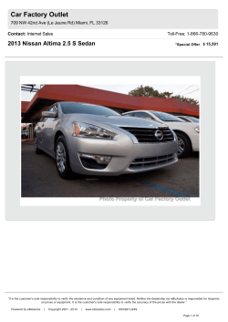 Car Factory Outlet 2013 Nissan Altima 2.5 S Sedan Contact: