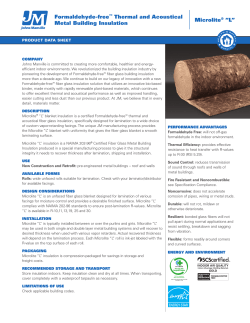 Formaldehyde-free Thermal and Acoustical Microlite “L”
