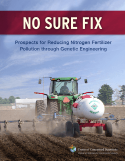 no sure fix Prospects for Reducing Nitrogen Fertilizer Pollution through Genetic Engineering