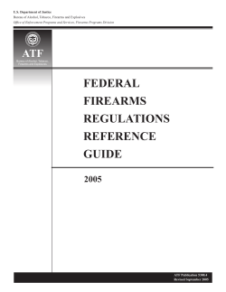 FEDERAL FIREARMS REGULATIONS REFERENCE