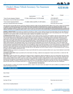 Dealer’s Motor Vehicle Inventory Tax Statement Form 50-246 CONFIDENTIAL