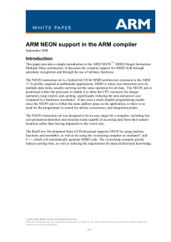 ARM NEON support in the ARM compiler Introduction