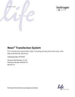 Neon Transfection System high transfection efficiency