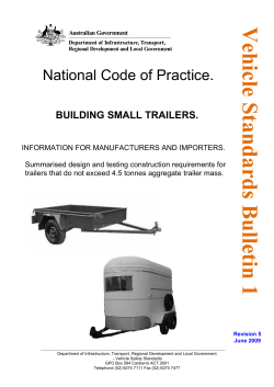 Vehicle Standards Bulletin 1  National Code of Practice. BUILDING SMALL TRAILERS.