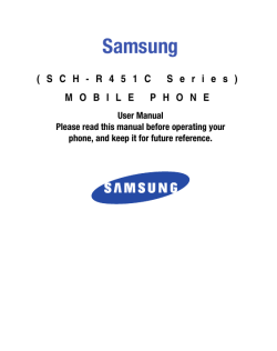 Samsung ( S C H - R 4 5 1 C ... M O B I L E   P H... User Manual