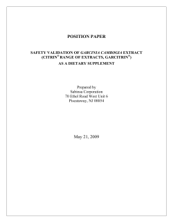 POSITION PAPER May 21, 2009 Prepared by