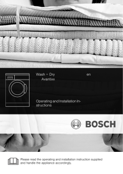 Wash + Dry en Avantixx Operating and Installation In-