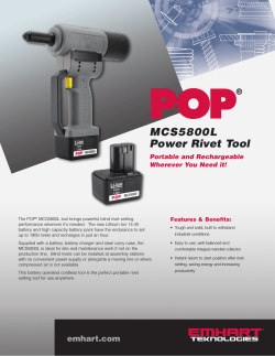 MCS5800L Power Rivet Tool Portable and Rechargeable Wherever You Need it!