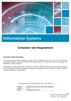 Computer Use Regulations  Purpose of this Document