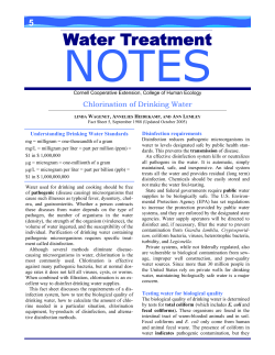 NOTES Water Treatment 5 Chlorination of Drinking Water