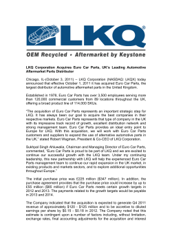 LKQ  Corporation  Acquires  Euro  Car ... Aftermarket Parts Distributor