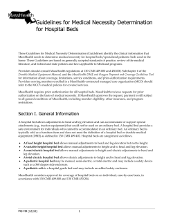 Guidelines for Medical Necessity Determination for Hospital Beds