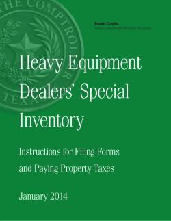 Heavy Equipment Dealers’ Special Inventory