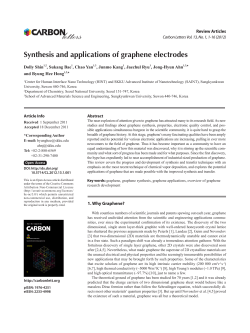 Synthesis and applications of graphene electrodes Review Articles Dolly Shin , Sukang Bae