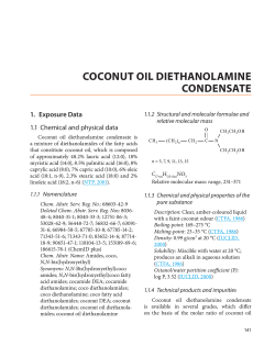 COCONUT OIL DIETHANOLAMINE CONDENSATE 1.  Exposure Data