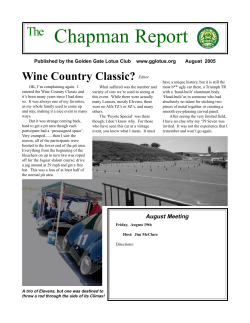 Chapman Report The Wine Country Classic?