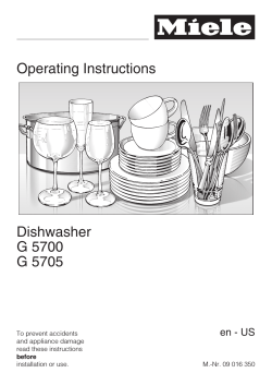 Operating Instructions Dishwasher G 5700 G 5705