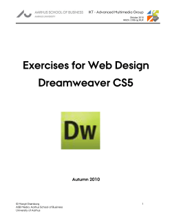 Exercises for Web Design Dreamweaver CS5 Autumn 2010