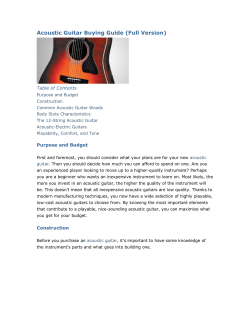 Acoustic Guitar Buying Guide (Full Version) Table of Contents