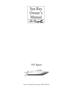 Sea Ray Owner’s Manual 185 Sport