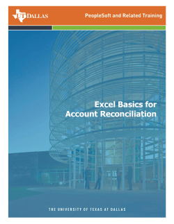 Excel Basics for Account Reconciliation  Excel Basics for Acct Recon Training Guide