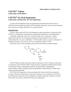 Tablets CEFTIN for Oral Suspension (cefuroxime axetil tablets)