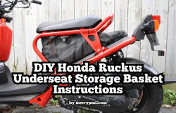 DIY Honda Ruckus Underseat Storage Basket Instructions by merrypad.com