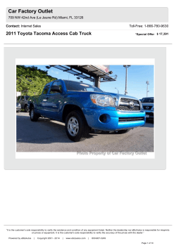 Car Factory Outlet 2011 Toyota Tacoma Access Cab Truck Contact: