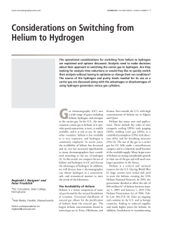 Considerations on Switching from Helium to Hydrogen