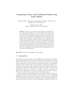 Comparing Twitter and Traditional Media using Topic Models Wayne Xin Zhao