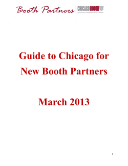 Guide to Chicago for New Booth Partners  March 2013