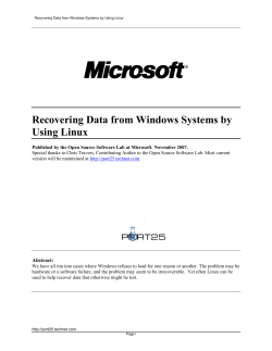 Recovering Data from Windows Systems by Using Linux Abstract: