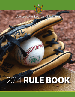 2014 Rule Book American Legion Baseball