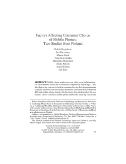 Factors Affecting Consumer Choice of Mobile Phones: Two Studies from Finland