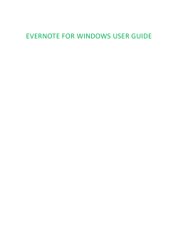 EVERNOTE FOR WINDOWS USER GUIDE