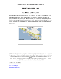 REGIONAL GUIDE FOR    PANAMA CITY BEACH 