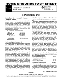 Horticultural Oils — Not Just for Dormant