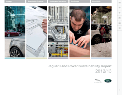 2012/13 Jaguar Land Rover Sustainability Report Strategy Sustainable Products