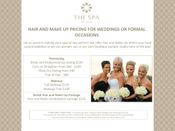 HAIR%AND%MAKE%UP%PRICING%FOR%WEDDINGS%OR%FORMAL% OCCASIONS%% SPA HAIR MENU 5