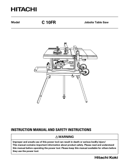 C 10FR INSTRUCTION MANUAL AND SAFETY INSTRUCTIONS WARNING Model